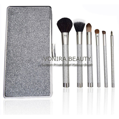 6PCS Makeup Brush Set Anti Static Dust Brush Wooden Hair Cosmetic Brush