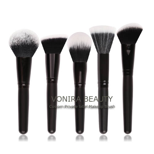 Shiny Black Classic Makeup Brushes