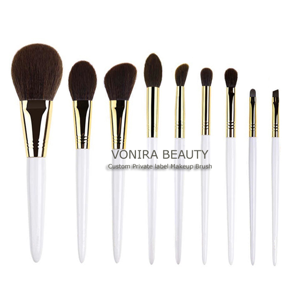 Luxury Quality Customized Vonira Patent Cruelty Freely Vegan Hair Makeup Brushes