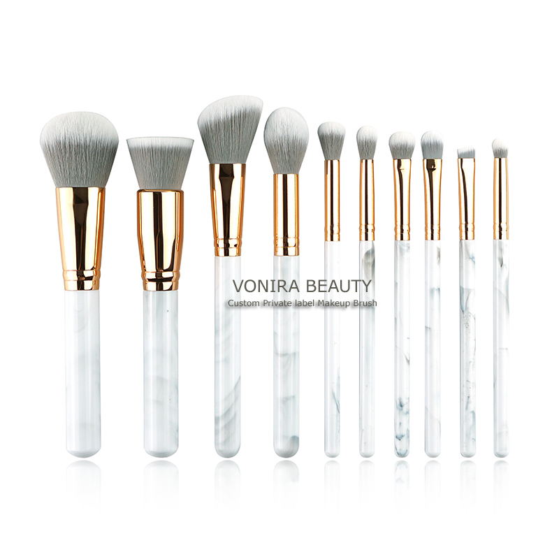 Vonira Beauty Custom Marble Makeup Brushes Set