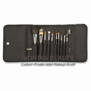 10 Pieces Brush Set with Croc PVC Pouch, OEM and ODM Orders are Welcome