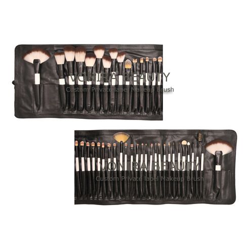 42PCS Professinal Cosmetic Brush Set With White Handle, Makeup Kit, Fan Brush, Lip Eyeliner Pencil