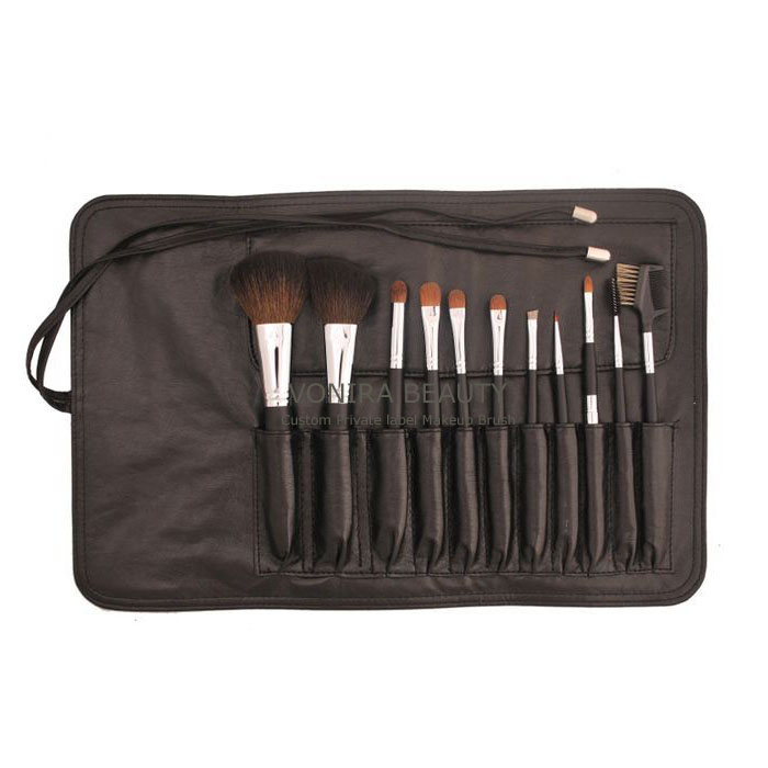 11 piece set of high quality real hair make-up brushes