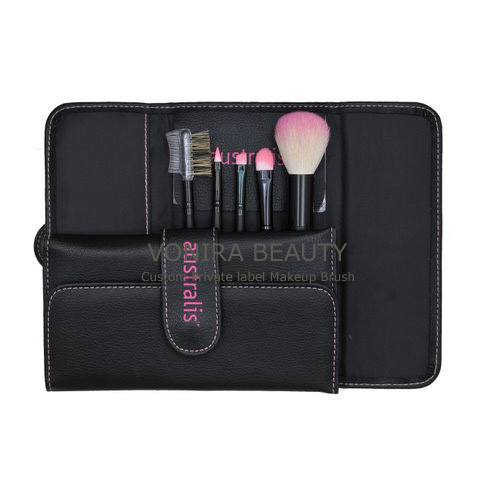 Custom Travel Makeup Brush Set With-Leather Case Factory