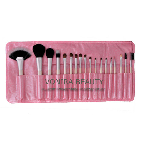Custom Private Label Professional Makeup Brush Set Pink Bag