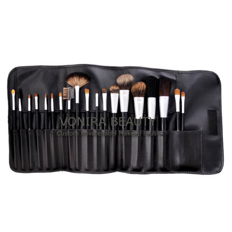 Professional Cosmetic Brush Set With Leather Bag Factory