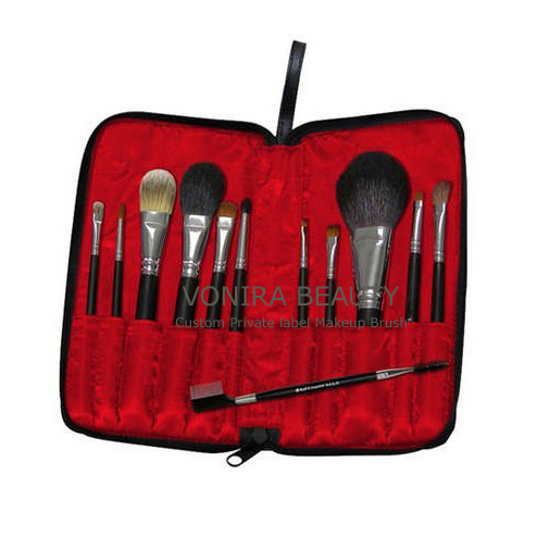 Top workmanship 12pcs Travel Cosmetic Brush Set by craftman