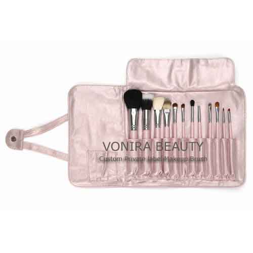 Custom Pink 12pcs Makeup Brushes Factory