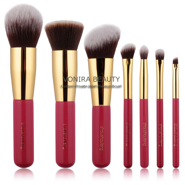 New Pink Taklon Hair Cosmetic Brush Set