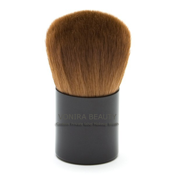Mineral Cheek Kabuki Brush, Brown Nylon-Custom Private Label