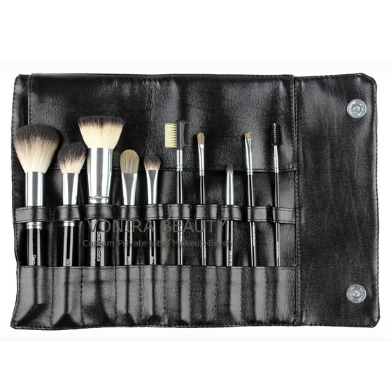 Basic 10Pcs Makeup Brushes With Case-Custom OEM Private Label