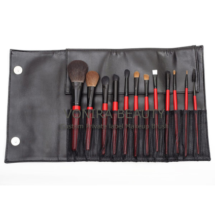 12pc red handle brush set