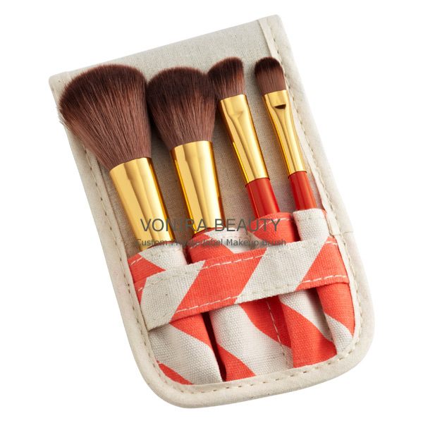 4pcs Girls Travel Makeup Brush Set