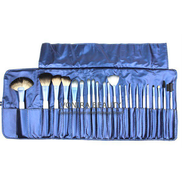 22 PCS Blue Professional Facial Gorgeous Soft Makeup Cosmetic Brush Set Kit Case
