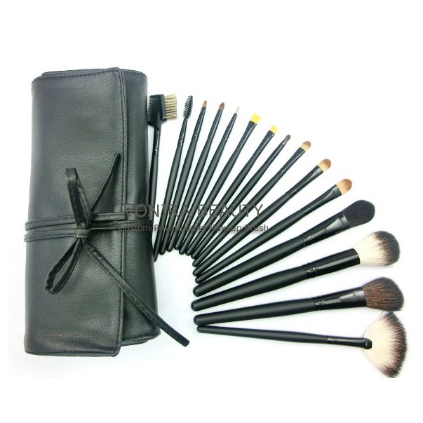 15pcs makeup brush set with brush roll