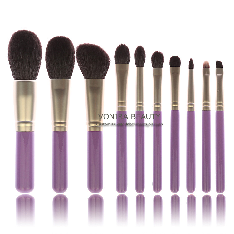 10pcs luxe cosmetic brush set