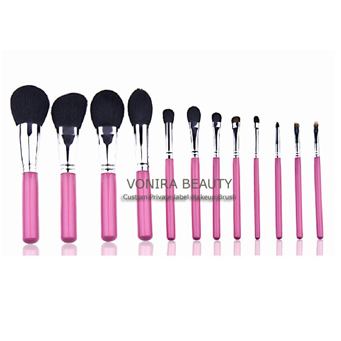 12pcs pink cosmetic brush set