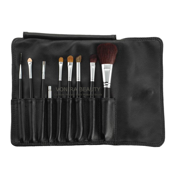 10 pcs luxury makeup brush set with pouch