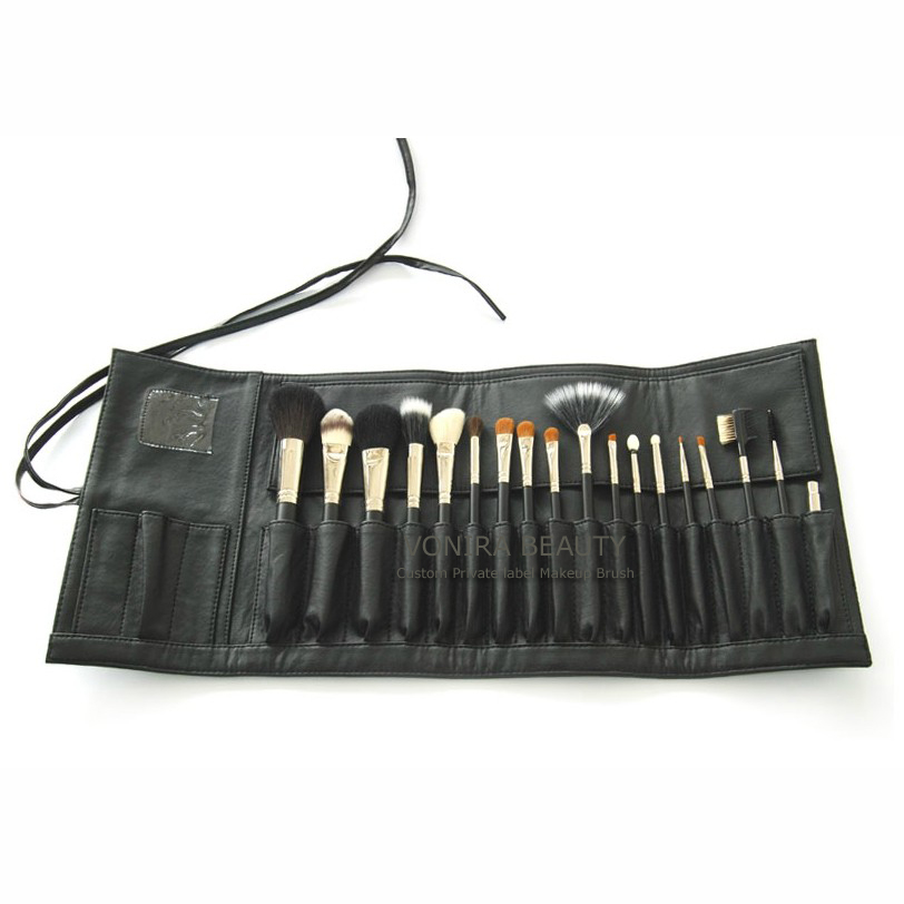 Natural animal hair professional 18pcs makeup brush set makeup tools
