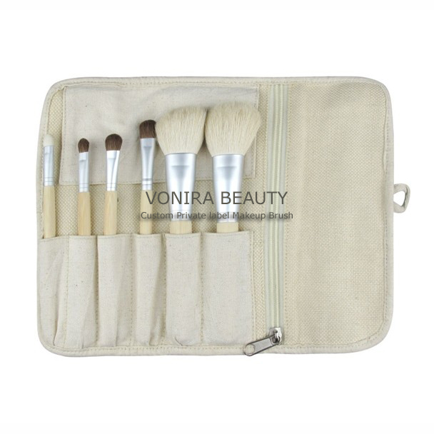 eco-friendly 6pcs makeup brush set cosmetic brush set travel makeup kit
