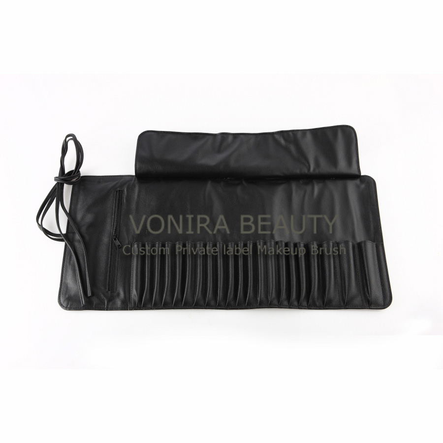 Professional makeup brush roll pouch