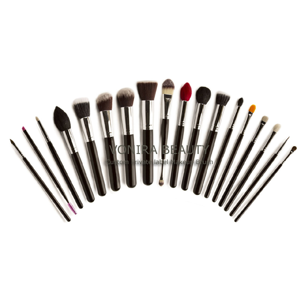 Custom Private Label Hot Selling Black 18pcs Makeup Brush Set