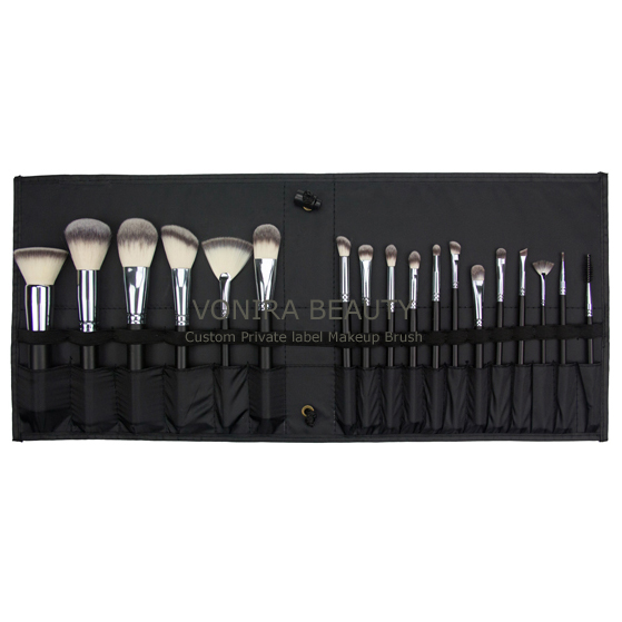 Custom Private Label Hot Selling Black 18pcs Premium Professional Makeup Brush Kit