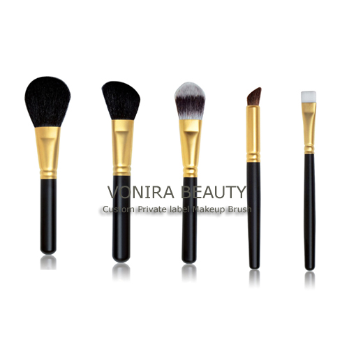 Custom Private Label 5Pcs Gold Makeup Brush Set