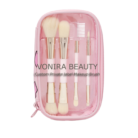 Professional Makeup Brush Factory Mini Pink Dual End Cosmetic Brush Set
