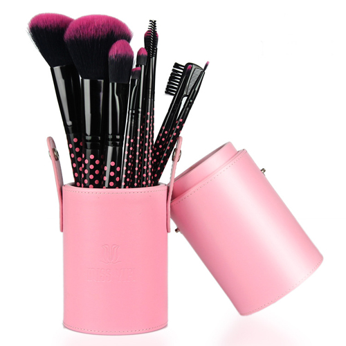 Fashion Pink Dot Cosmetic Brush Set
