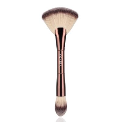 Vonira Beauty Manufacturer Wholesale Dual End Fan Powder Blush Highlighting Makeup Brush With Custom Logo Private Label Service