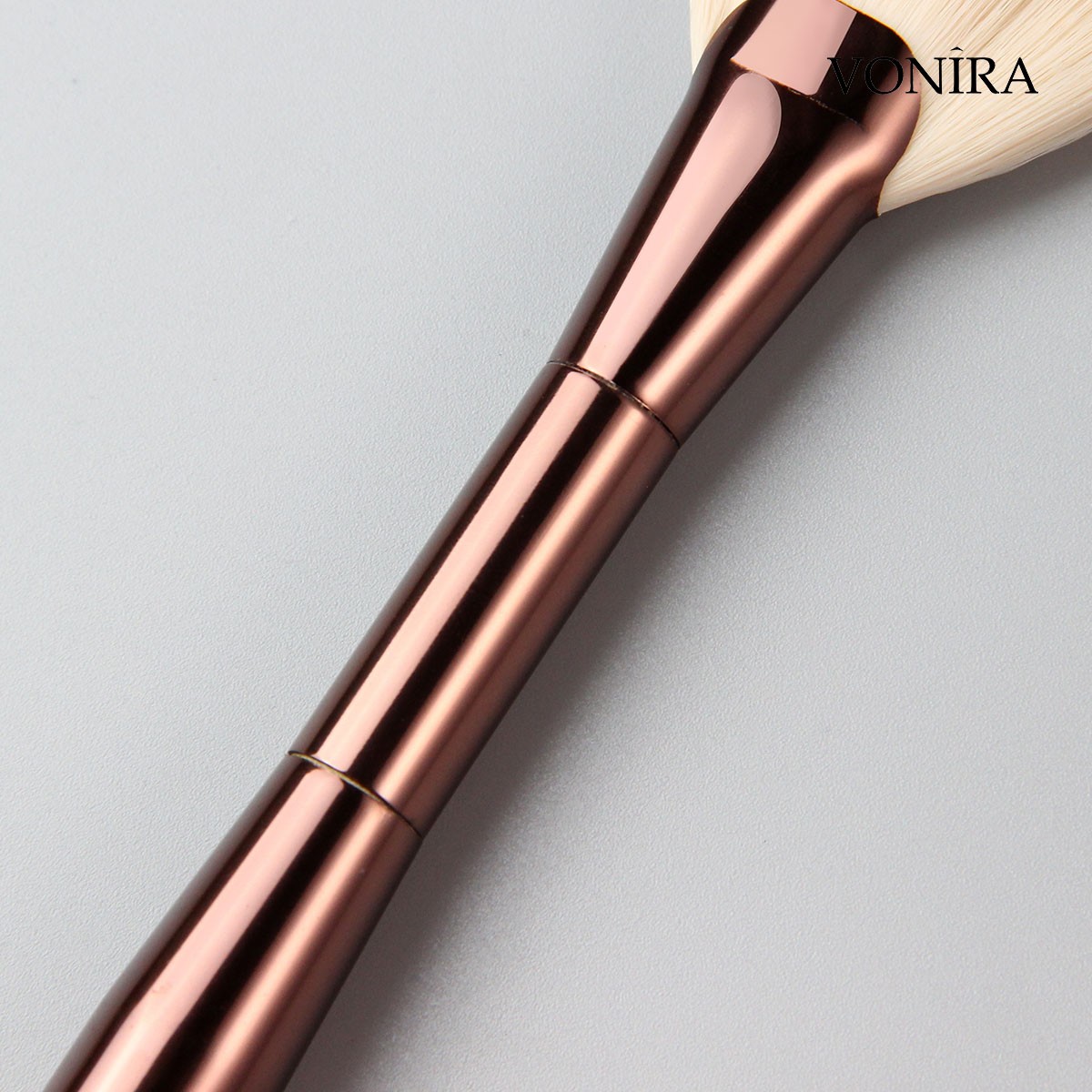Vonira Beauty Manufacturer Wholesale Dual End Fan Powder Blush Highlighting Makeup Brush With Custom Logo Private Label Service