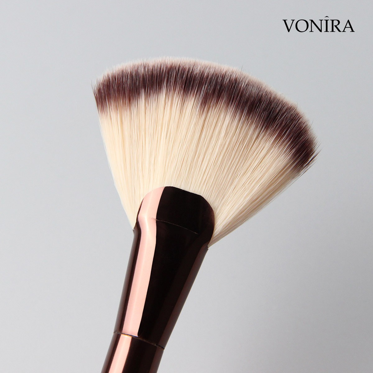 Vonira Beauty Manufacturer Wholesale Dual End Fan Powder Blush Highlighting Makeup Brush With Custom Logo Private Label Service