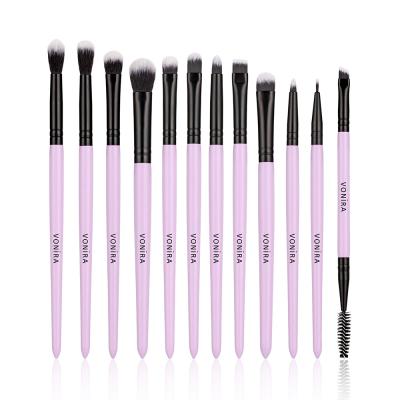 Vonira Beauty 12 Pieces Luxury Professional Must Have Eye Makeup Brushes Set Vegan PBT Taklon Synthetic Eyeshadow Brushes Kit