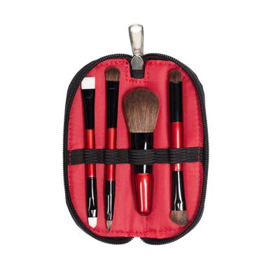 4 Pieces Mini Travel Makeup Brushes Set With Brush Zipper Case