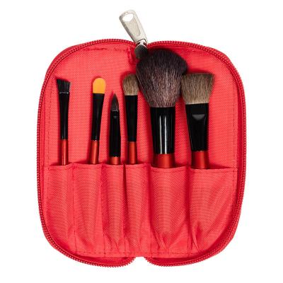 Vonira Beauty 6 Pieces Mini Travel Makeup Brushes Set With Brush Zipper Case