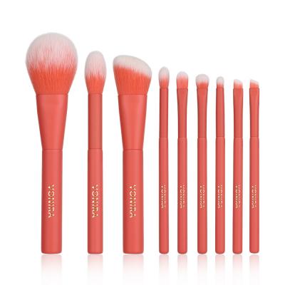 Vonira Must Have Makeup Brush Set 9 Piece High Quality Cosmetic Brushes Premium Synthetic Make Up Brushes for Foundation Powder Blush Highlighter Concealer Makeup Brush Kit for Travel Hot Red