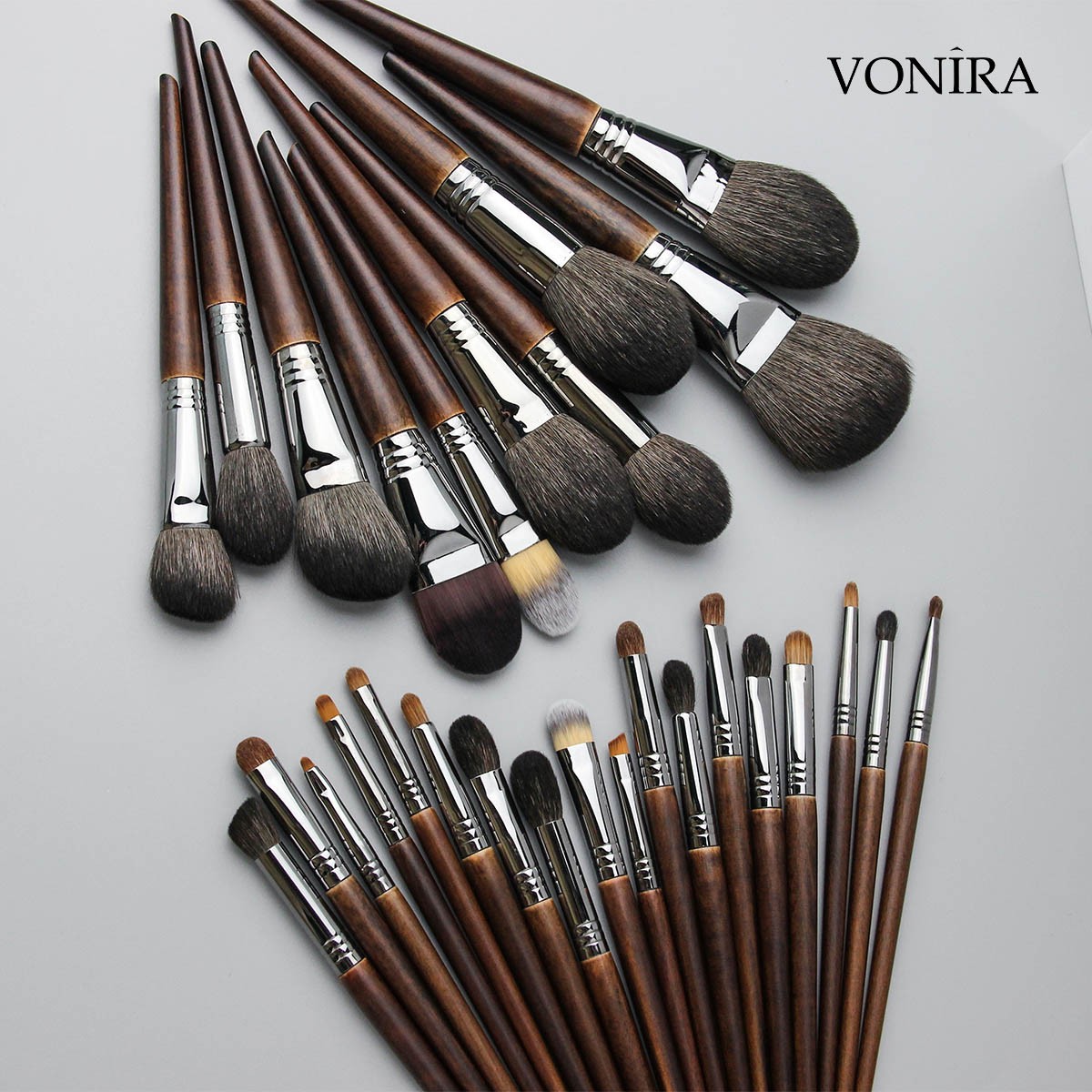 Vonra Beauty Best Makeup Artist 28 Pieces Professional Makeup Brush Set Premium Natural Synthetic Mixed Make up Brushes Kit
