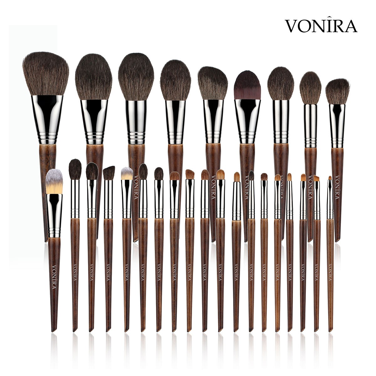 Vonra Beauty Best Makeup Artist 28 Pieces Professional Makeup Brush Set Premium Natural Synthetic Mixed Make up Brushes Kit