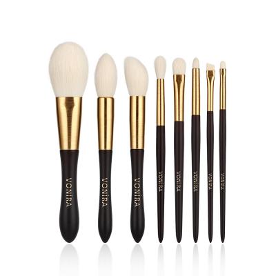 Global Best Manufacturer Vonira Beauty 8 Pieces Essential Natural White Goat Hair Makeup Brushes Set