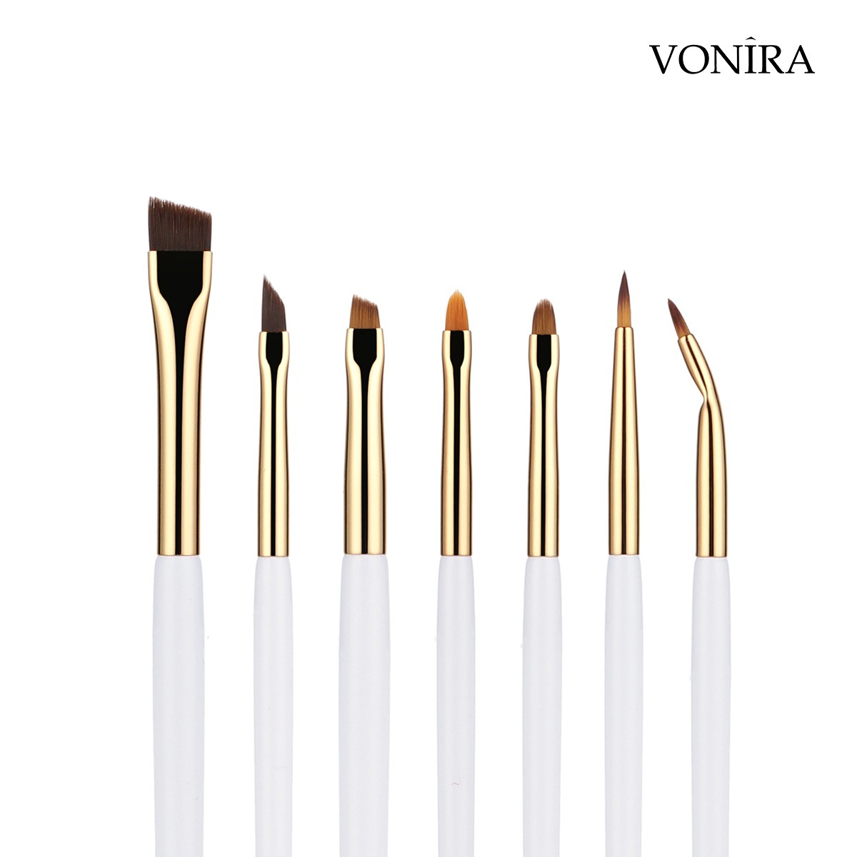 Best Manufacturer Vonira Beauty Direct Wholesale Fine Eye Liner Makup Brush With Gold Copper Ferrule
