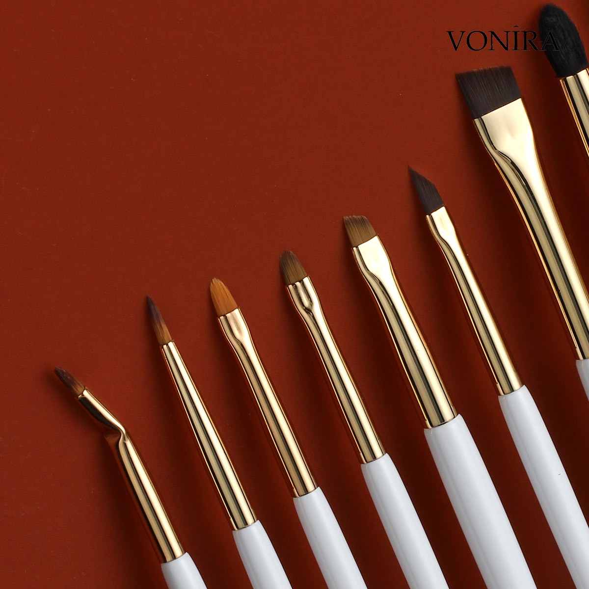 Best Manufacturer Vonira Beauty Direct Wholesale Fine Eye Liner Makup Brush With Gold Copper Ferrule