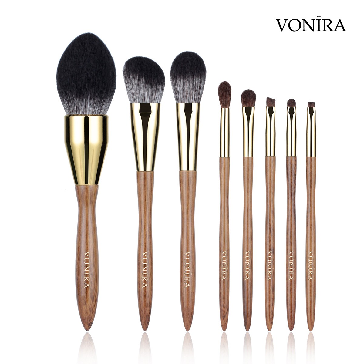 Vonira Beauty Luxury 8 Pieces Make up Brushes Synthetic Vegan Professional Makeup Brush Set Private Label Brochas De Maquillage