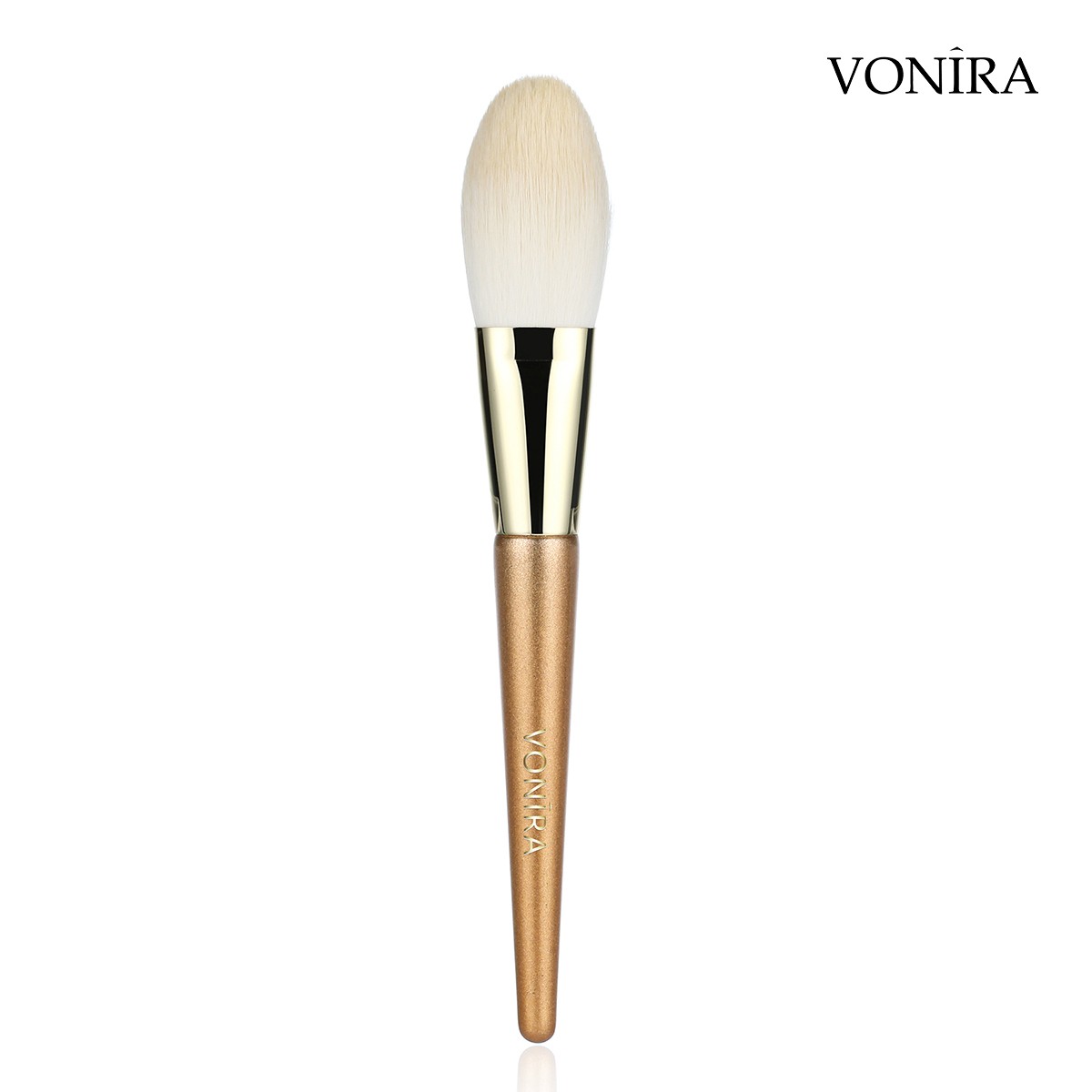 Vonira Custom OEM Wholesale Basic Gold Glitter Wood Handle Makeup Brush Set Drop Shipping Micro Crystal Fibre Make Up Brushes Kit ODM Customer Logo