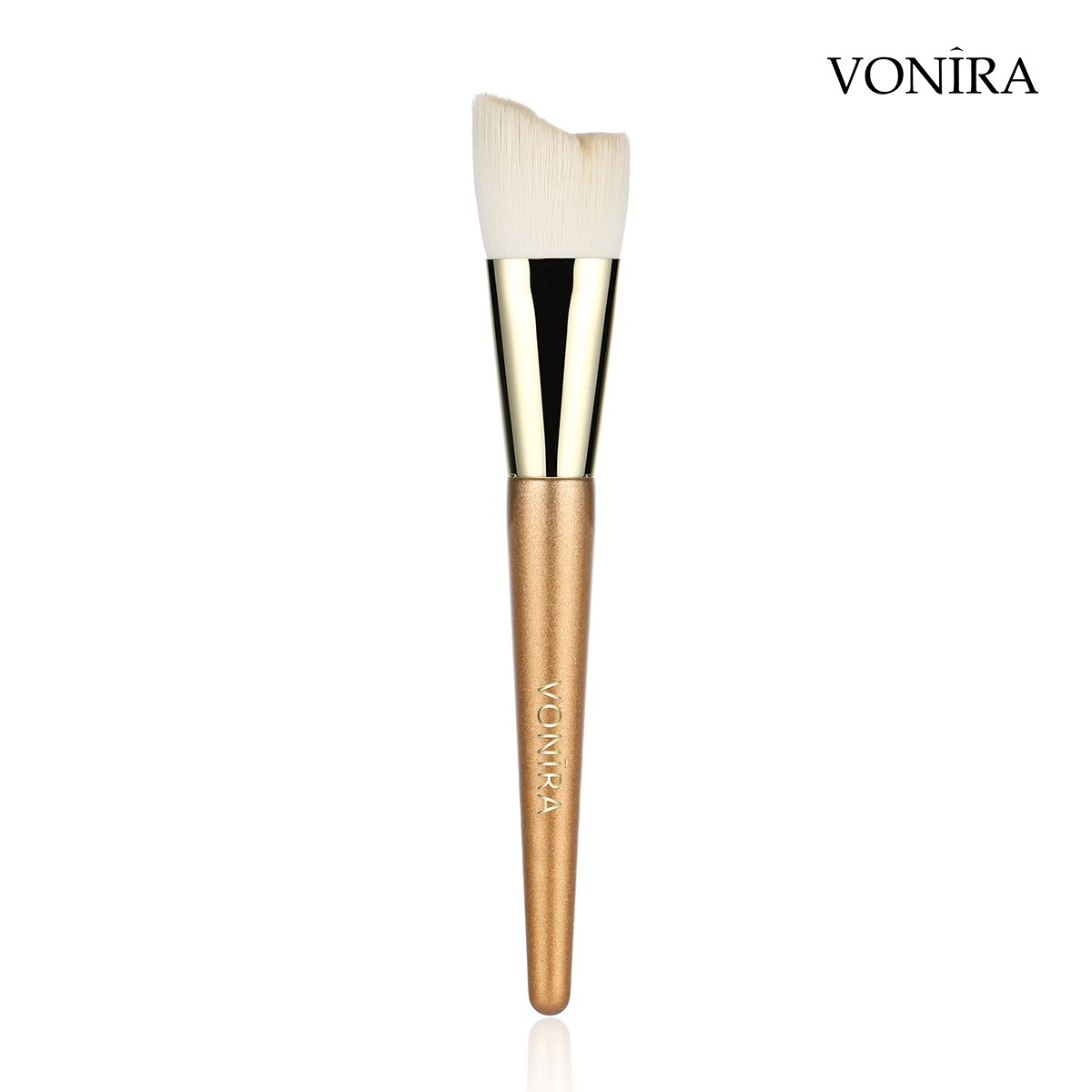 Vonira Custom OEM Wholesale Basic Gold Glitter Wood Handle Makeup Brush Set Drop Shipping Micro Crystal Fibre Make Up Brushes Kit ODM Customer Logo