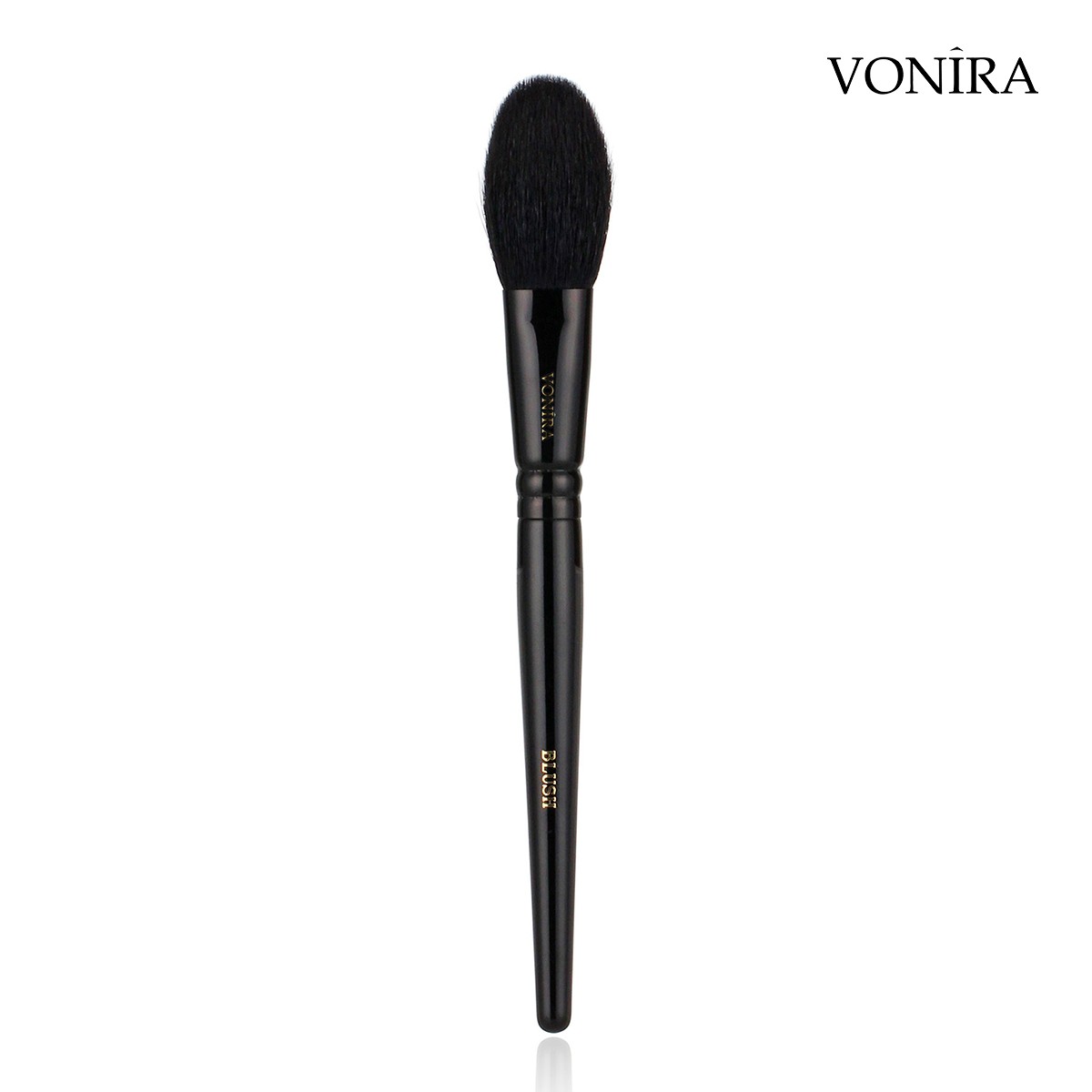 Vonira Custom Private Label Cheek Colour Blush Brush With Black Copper Ferrule Wood Handle