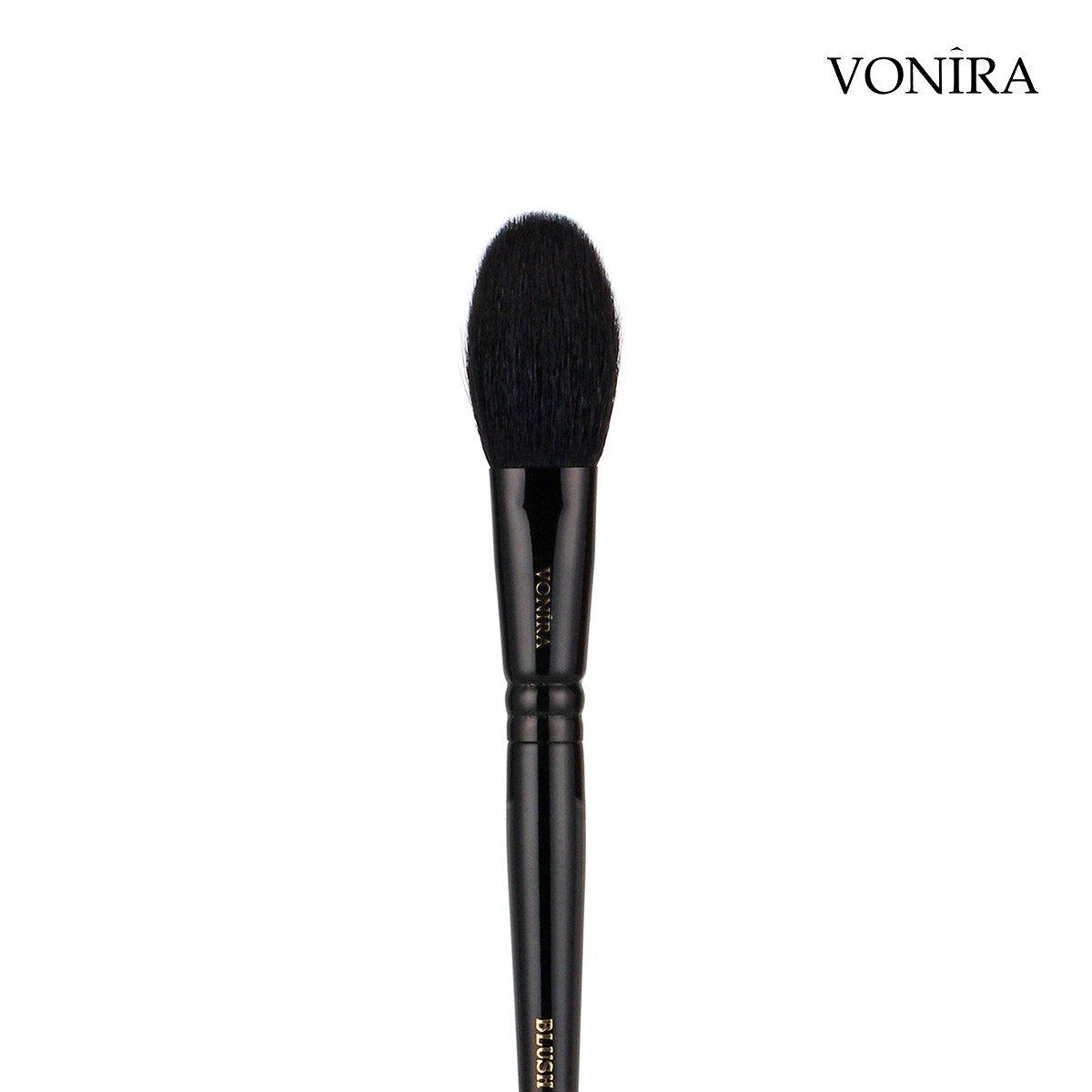 Vonira Custom Private Label Cheek Colour Blush Brush With Black Copper Ferrule Wood Handle
