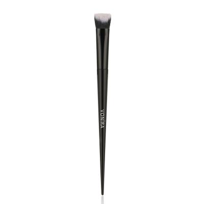 Custom Private Label Concealer 3D Makeup Brush Factory With Black Aluminum Ferrule PLA Plastic Handles