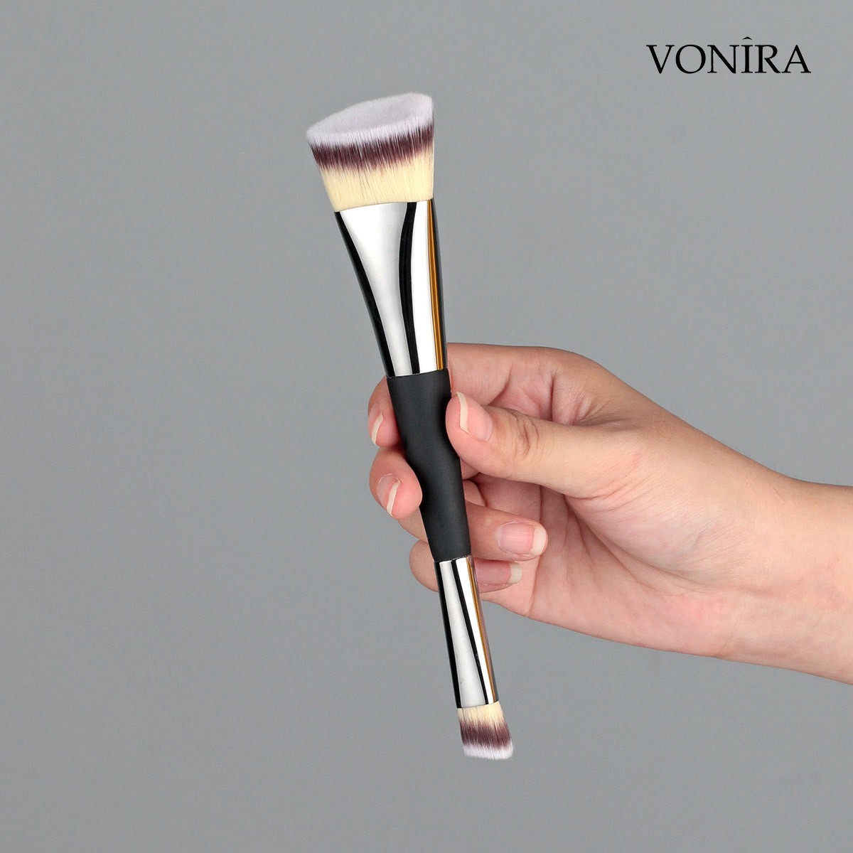Vonira Beauty Wholesale Custom Private Label Luxurious Double Ended Triangle Artist Foundation Concealer Brush