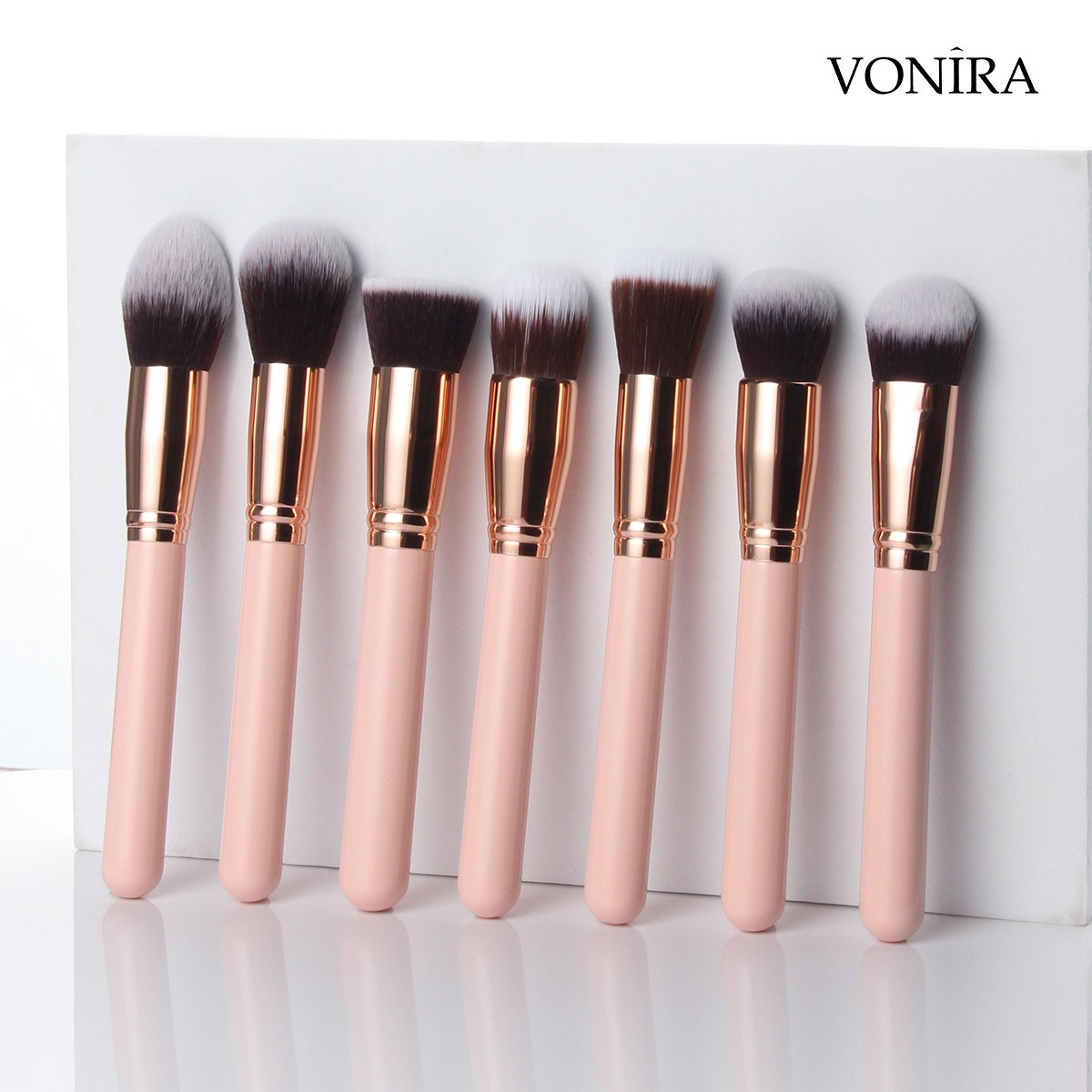 Vonira Custom Private Label Full Artist Luxury Professional Nude Pink 28 Pieces Makeup Brush Set With Low Moq OEM ODM Make up Brushes